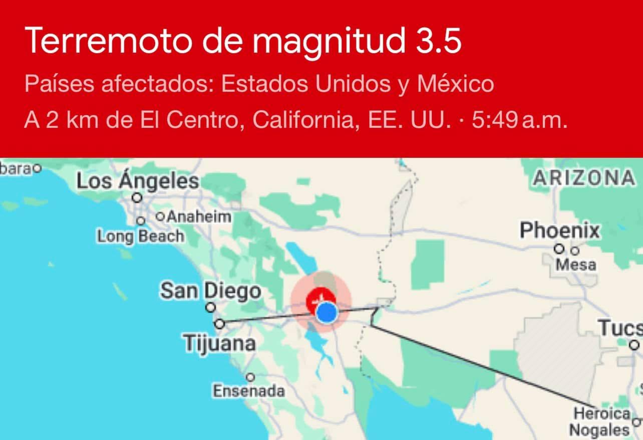 Sismo en El Centro, California: Sin afectaciones en Mexicali